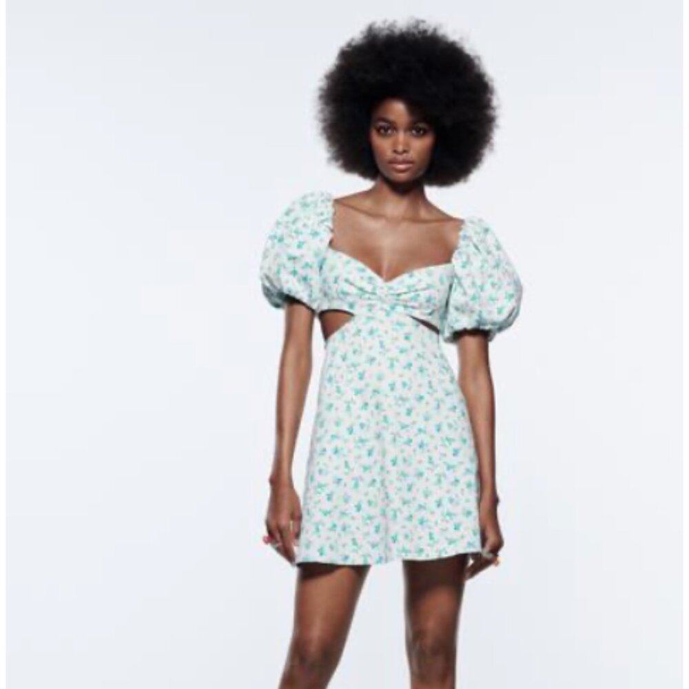 Zara Floral Cutout Dress
